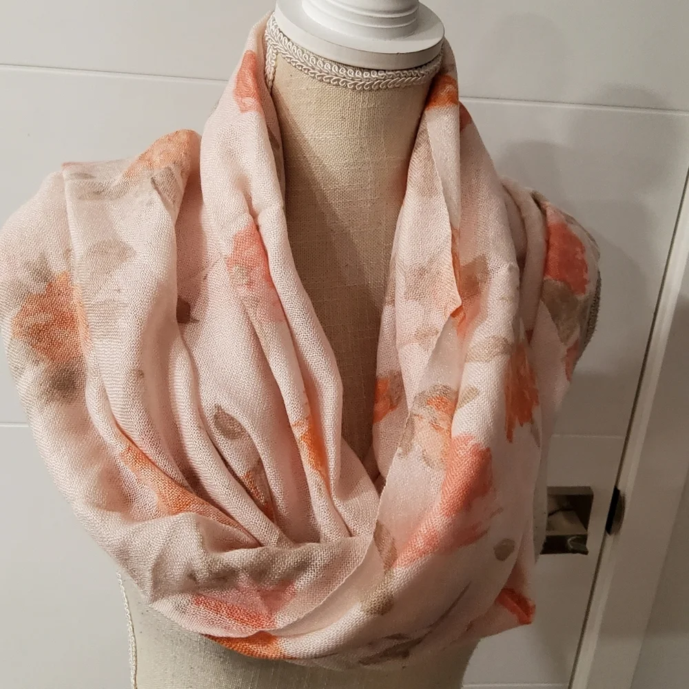 Loro Piana Floral Scarf in Cream and Orange